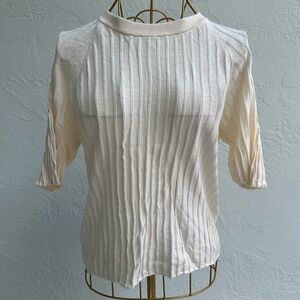 NWOT Free People Intimately cream ribbed slim fit Size XL